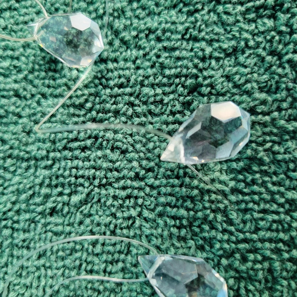 Three teardrop crystals ready to hang. - Picture 4 of 5
